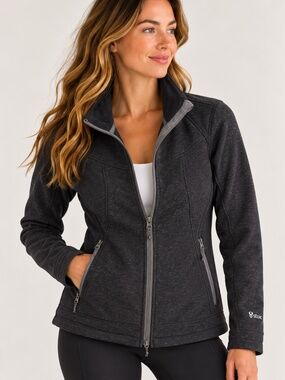 Stoic Women’s Charcoal Softshell Fleece Jacket Full Zip Size S